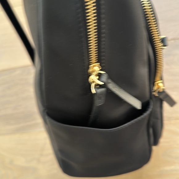 Kate Spade Black Modern Backpack with Gold Accents - Picture 4 of 6